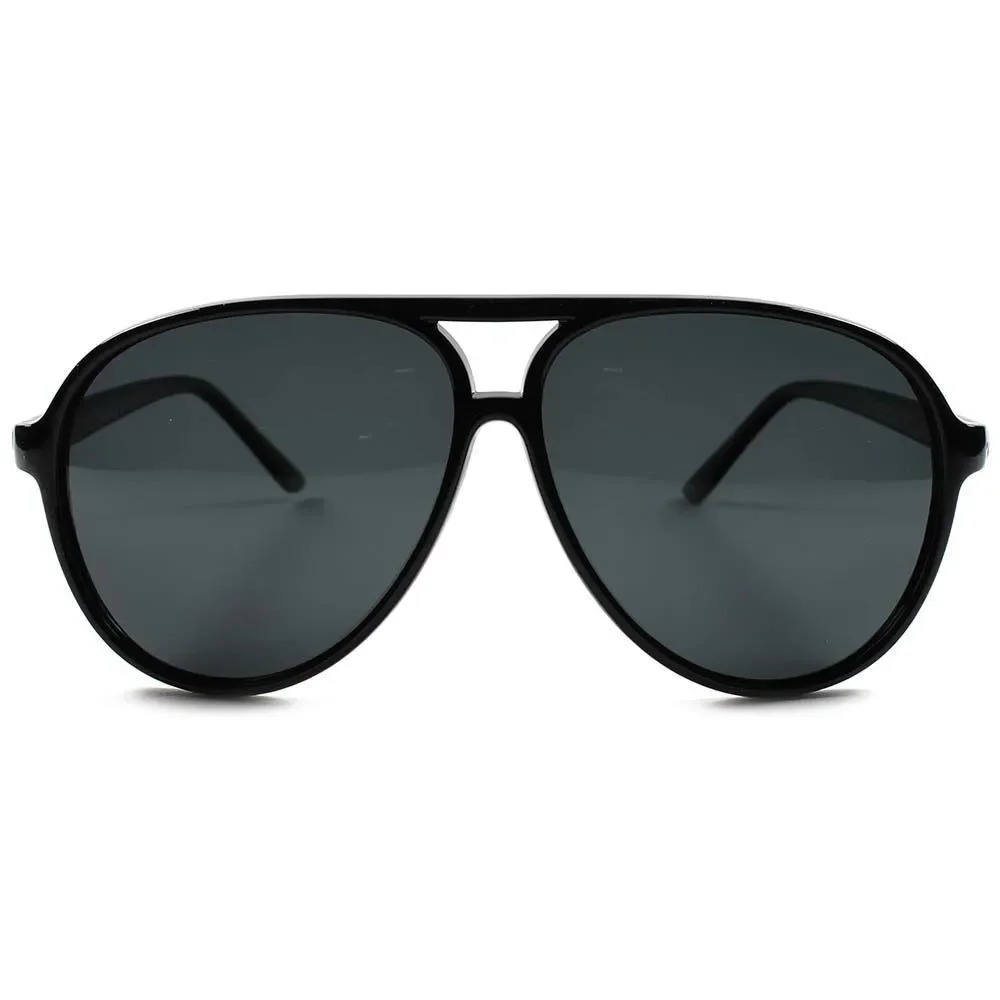 Vintage Retro 80s Oversized Anti Glare Mens Womens Black Polarized Sunglasses
